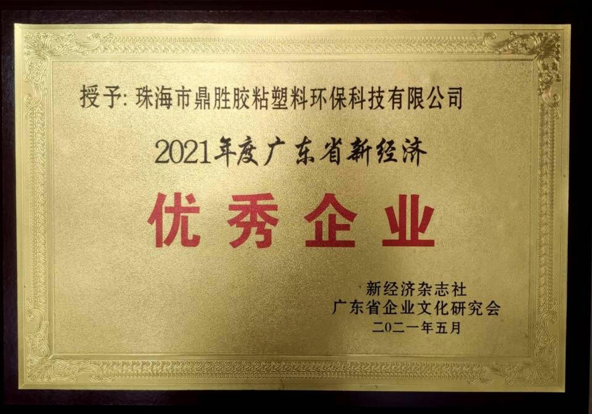荣获2021年度广东省新经济企业